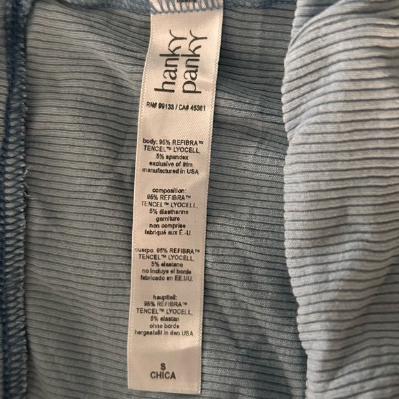 Hanky Panky light blue drawstring soft lounge wear sleep wear Eco Rib Short - Picture 6 of 6